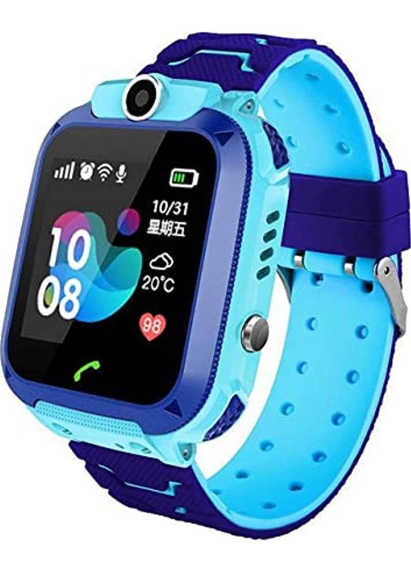 ساعة ذكية رسمية - ساعة ذكية للأطفال Q12 ساعة أطفال ساعة Baby مع شاشة 1.44 بوصة مقاومة للماء دردشة صوتية باحث متعقب ومراقب مضاد للفقدان (أزرق) - Image 1