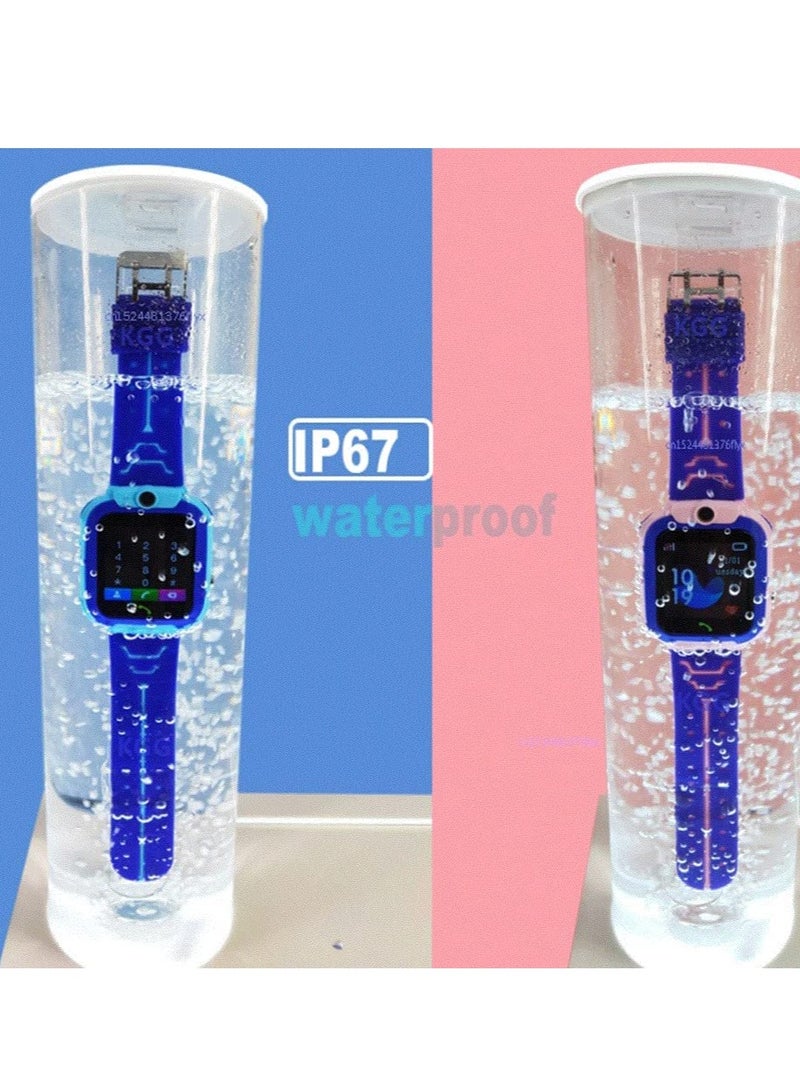 ساعة ذكية رسمية - ساعة ذكية للأطفال Q12 ساعة أطفال ساعة Baby مع شاشة 1.44 بوصة مقاومة للماء دردشة صوتية باحث متعقب ومراقب مضاد للفقدان (أزرق) - Image 5