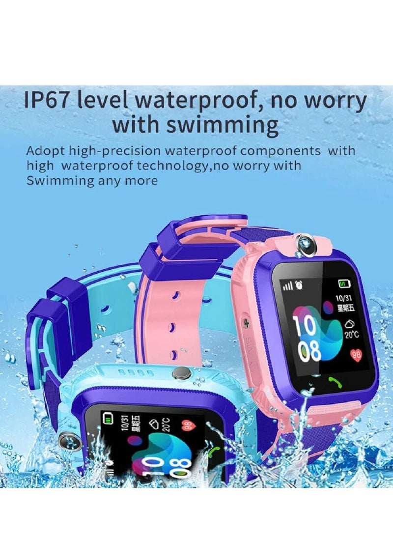 ساعة ذكية رسمية - ساعة ذكية للأطفال Q12 ساعة أطفال ساعة Baby مع شاشة 1.44 بوصة مقاومة للماء دردشة صوتية باحث متعقب ومراقب مضاد للفقدان (أزرق) - Image 2