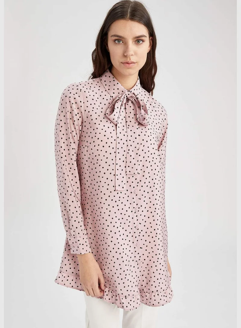 ديفاكتو Woman Woven Top Relax Fit Regular Long Sleeve Woven Tunic