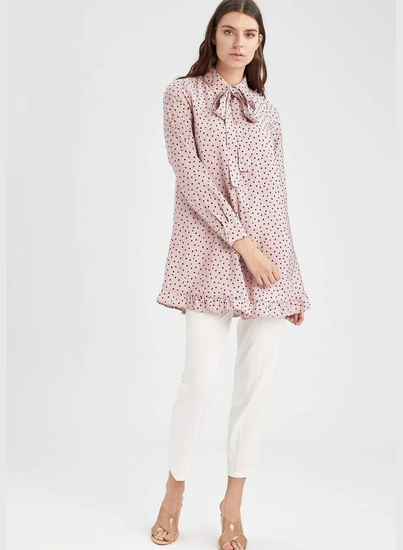 ديفاكتو Woman Woven Top Relax Fit Regular Long Sleeve Woven Tunic