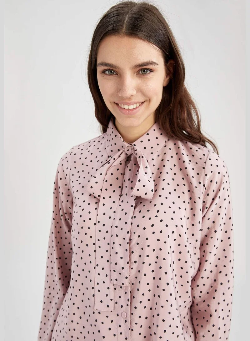 ديفاكتو Woman Woven Top Relax Fit Regular Long Sleeve Woven Tunic