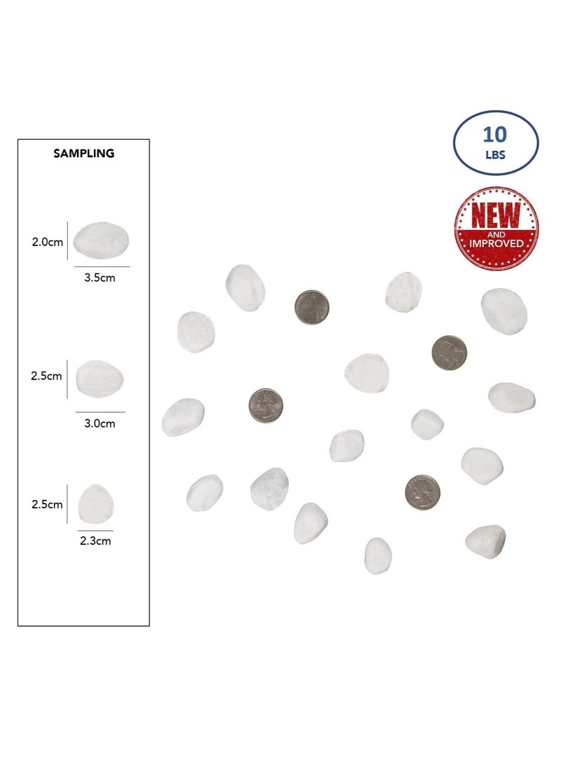 Home zone 10LB (4.5KG) Decorative Stones River Pebbles Painting Rocks for Fish Aquariums Plant Gravel, Landscaping Home Décor Natural - Large White  - Image 5