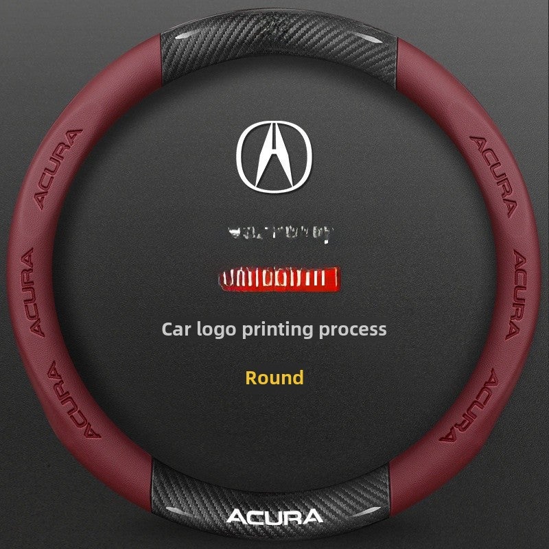 Generic Ultra-Thin Carbon Fiber Steering Wheel Cover for Acura wine red carbon fiber grain nappa leather [round special] acura standard