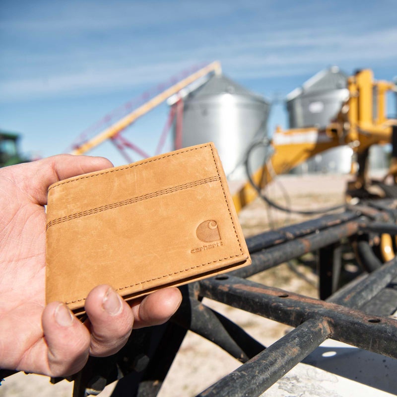 Carhartt Men's Casual Saddle Leather Wallets, Available in Multiple Styles and Colors, Carhartt Brown (Bifold) - Image 4