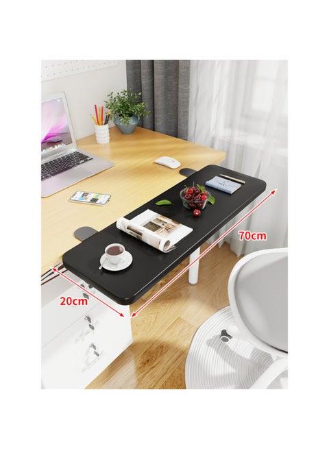 Desktop Extension Hand Support Computer Desk Desk Side Table Board Bracket Keyboard Dormitory Station Board Widened Folding Extension-Pattern:Black Bracket + Blackboard 70*20*1.2