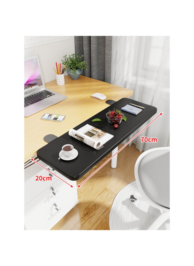 Desktop Extension Hand Support Computer Desk Desk Side Table Board Bracket Keyboard Dormitory Station Board Widened Folding Extension-Pattern:Black Bracket + Blackboard 70*20*1.2  - Image 1