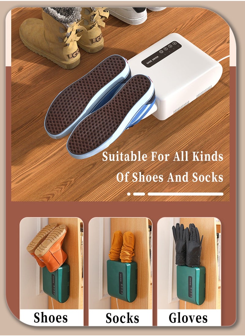 Moovant - Multi-functional Wall-mounted Electric Shoe Dryer, UV Disinfection Deodorizing Shoe Warmer, Smart Quick Drying Shoe Dryer, Portable Retractable Boot Dryer, 41db Light Sound, 1-3 Hours Timer, White - Image 1