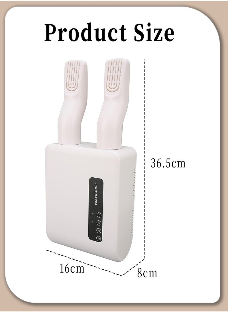 Moovant - Multi-functional Wall-mounted Electric Shoe Dryer, UV Disinfection Deodorizing Shoe Warmer, Smart Quick Drying Shoe Dryer, Portable Retractable Boot Dryer, 41db Light Sound, 1-3 Hours Timer, White - Image 1