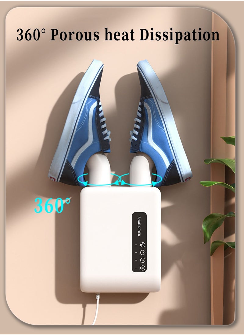 Moovant - Multi-functional Wall-mounted Electric Shoe Dryer, UV Disinfection Deodorizing Shoe Warmer, Smart Quick Drying Shoe Dryer, Portable Retractable Boot Dryer, 41db Light Sound, 1-3 Hours Timer, White - Image 1