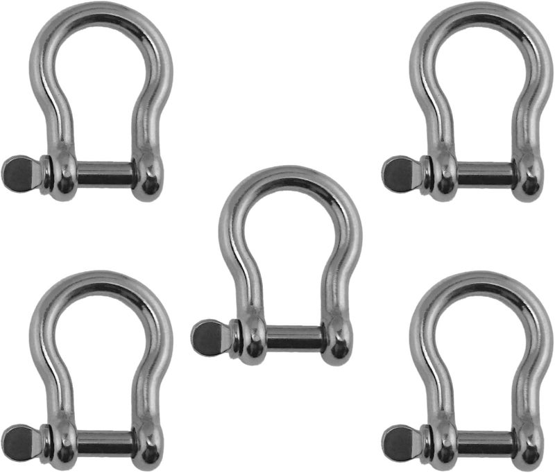 US Stainless 5 قطع من حلقات القوس الفولاذية المقاومة للصدأ 316 بحجم 5/32" (4mm) من الدرجة البحرية - Image 1