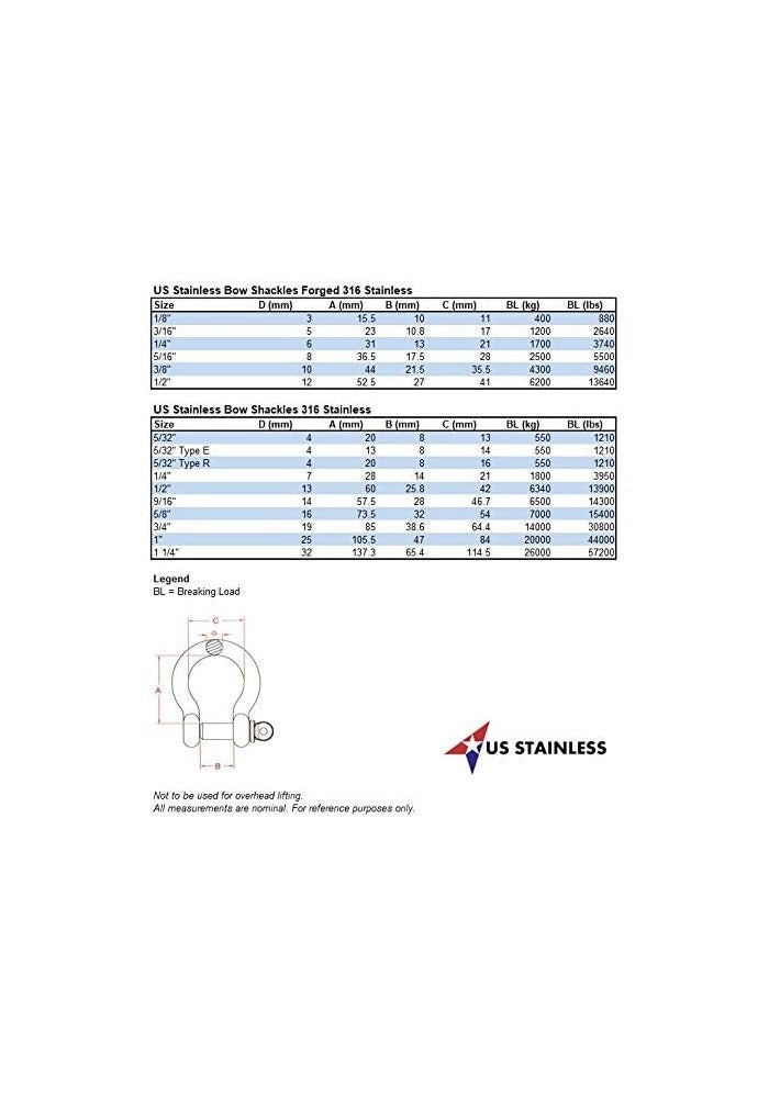 US Stainless 5 قطع من حلقات القوس الفولاذية المقاومة للصدأ 316 بحجم 5/32" (4mm) من الدرجة البحرية - Image 4