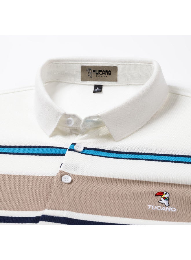 Tucano men's Summer Striped Short-sleeve Polo Shirt - Versatile Casual Style - Image 4