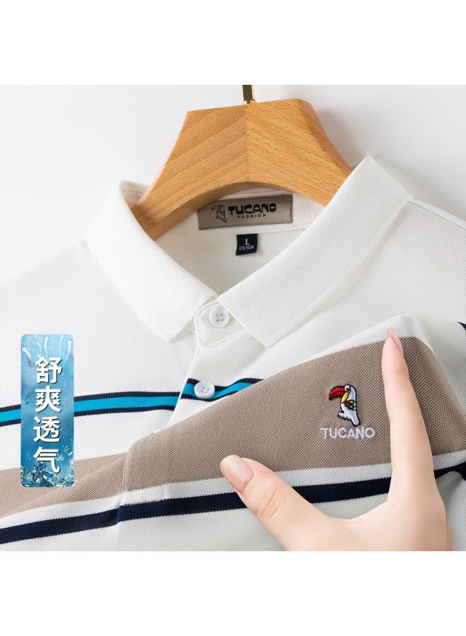 Tucano men's Summer Striped Short-sleeve Polo Shirt - Versatile Casual Style - Image 2