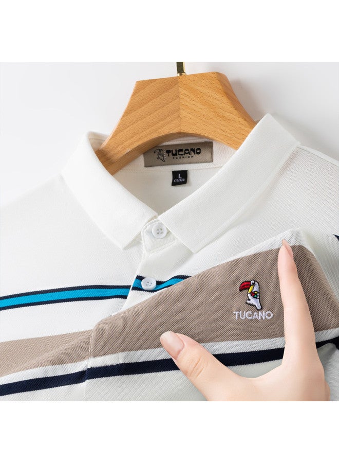 Tucano men's Summer Striped Short-sleeve Polo Shirt - Versatile Casual Style - Image 3