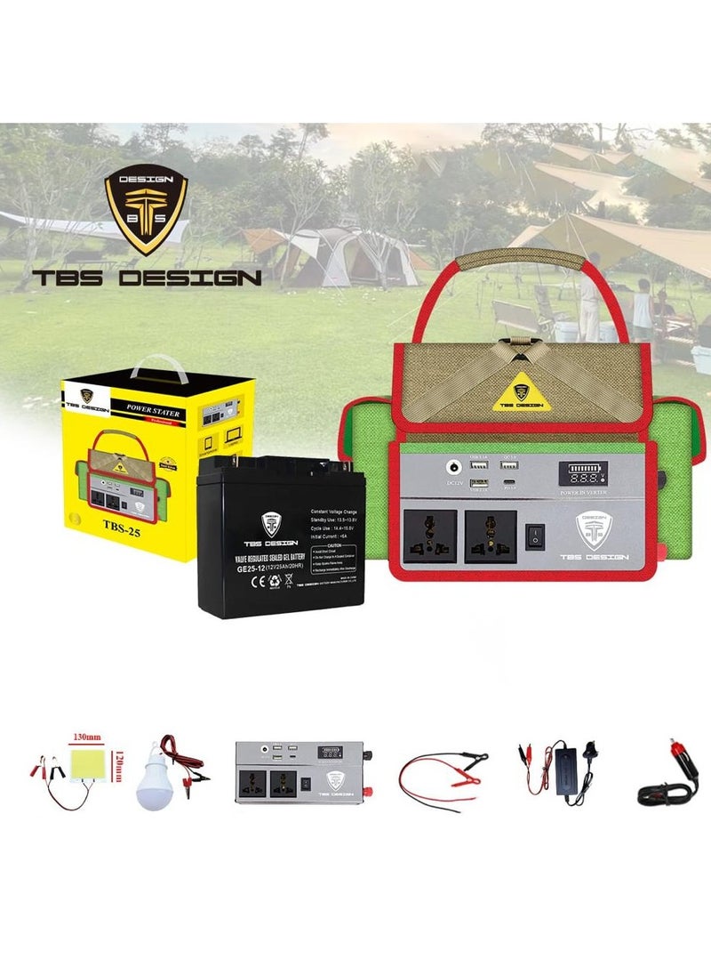 TBS DESIGN - 25A Battery 25000Mah Power Rechargeable Battery With 220V Power Inverter Best For Camping - Image 1