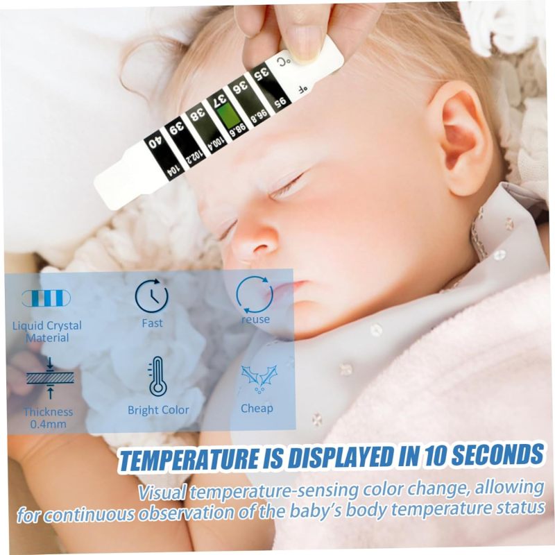 Fast-Updating Temperature Strips - Portable Reusable Temperature Thermometer for Home School Travel - Image 2