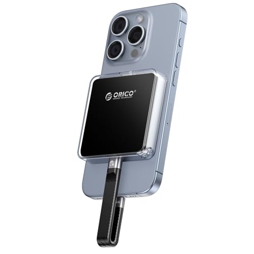 Orico حاوية ORICO المغناطيسية M.2 NVMe 2230 متوافقة مع MagSafe لهاتف iPhone 15/16 Pro Max ProRes، 10Gbps USB C 3.2 Gen2 Type-C إلى قارئ NVMe مع غلاف واقي، حبل - AP30 - Image 1