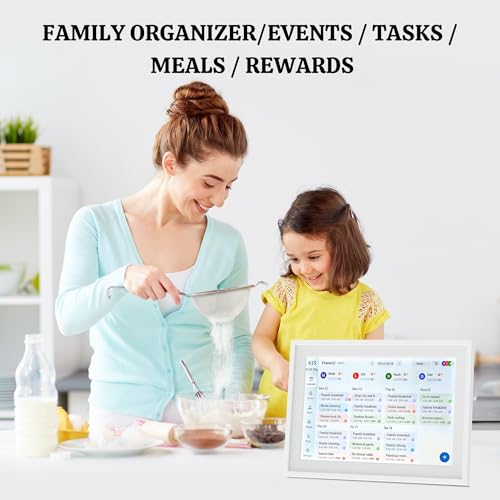 JEEJIA Digital Calendar, 10.1" HD Touchscreen AI Photo Restoration & Meal Planner Auto-Rotate Desktop Wall Mount for Family Home, To Do List, Duty Chart - Image 2