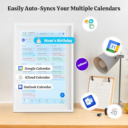 JEEJIA Digital Calendar, 10.1" HD Touchscreen AI Photo Restoration & Meal Planner Auto-Rotate Desktop Wall Mount for Family Home, To Do List, Duty Chart - Image 3
