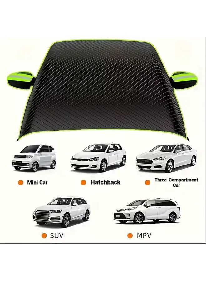 Orange 102.36 45.28 Inch Durable Oxford Cloth Windshield Cover With UV Protection And Snow Shield Function For All Vehicle Models Easy Installation Winter Driving Safety - Image 5