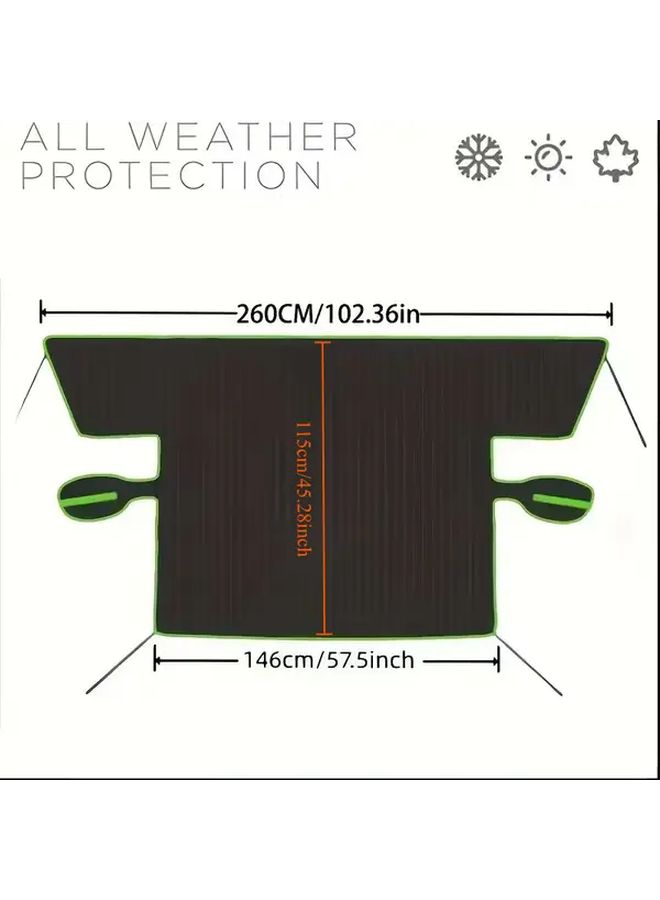 Orange 102.36 45.28 Inch Durable Oxford Cloth Windshield Cover With UV Protection And Snow Shield Function For All Vehicle Models Easy Installation Winter Driving Safety - Image 3