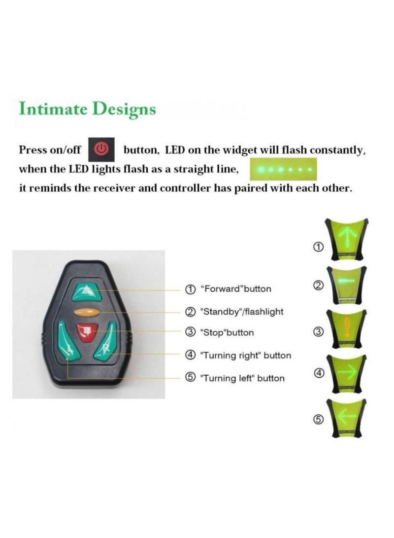 Alissa LED Turn Signal Safety Vest – USB Rechargeable Reflective Vest with Direction Indicator & Adjustable Straps for Night Running, Cycling, Walking, E-Scooters & More - Image 3