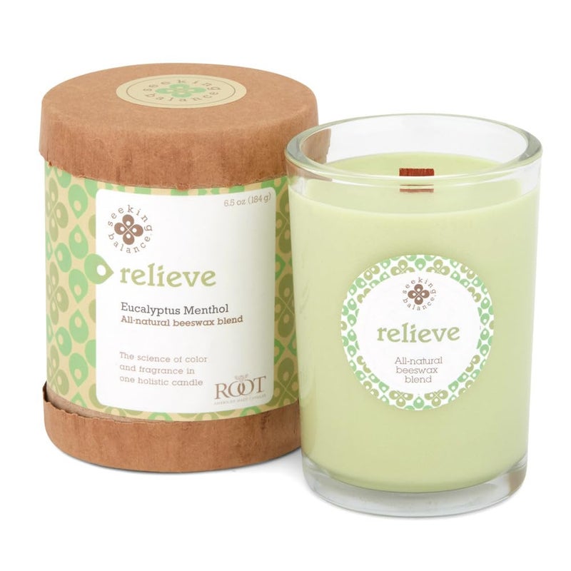 Root Candles 9941269 Seeking Balance Small Spa Candle 65Ounce Relieve Eucalyptus Menthol