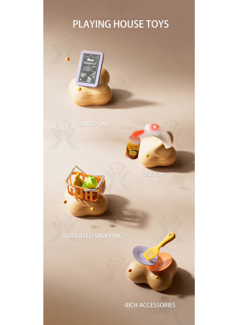 Large Pretend Play Supermarket Playset Toy for Kids Toddlers, Pretend Play Store Cash Register Toy, Simulation Cashier Till Grocery Shopping - Image 3