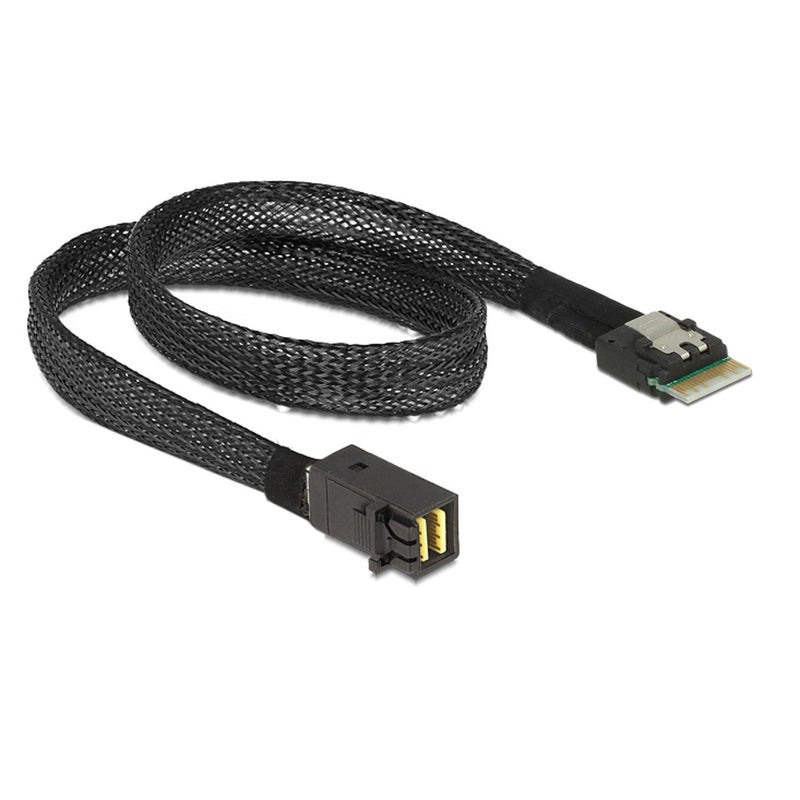 JSER Slim Line SAS 4.0 PCIE4.0 SFF-8654 4i 38pin Host to HD Mini SAS SFF-8643 4i 36pin Target Extension Cable 50cm - Image 2