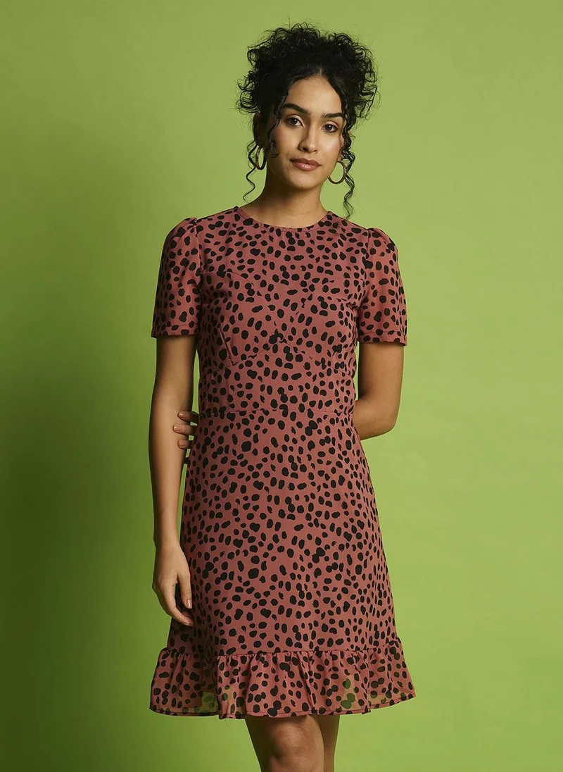 globus Globus Women Floral Printed Crepe A-Line Dress