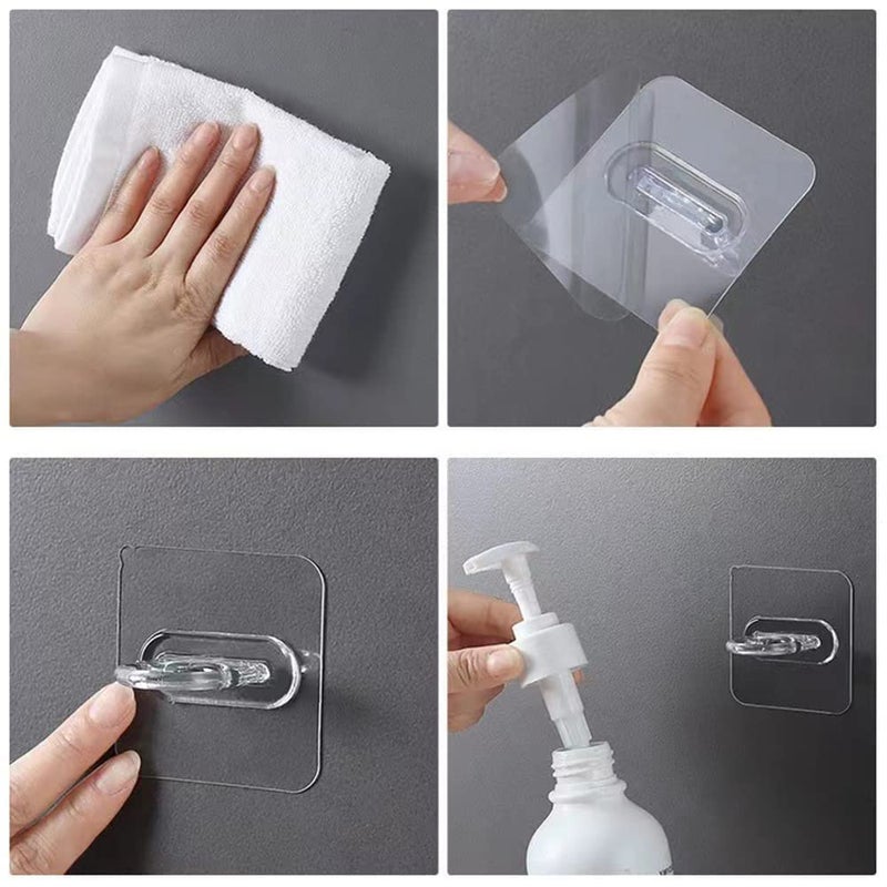 MOHAK MOHAK Wall Hooks for Hanging Strong Sticker Sticky Heavy Duty Home Kitchen Bathroom Key Frame Holders Round Hook Pack of 8  - Image 2