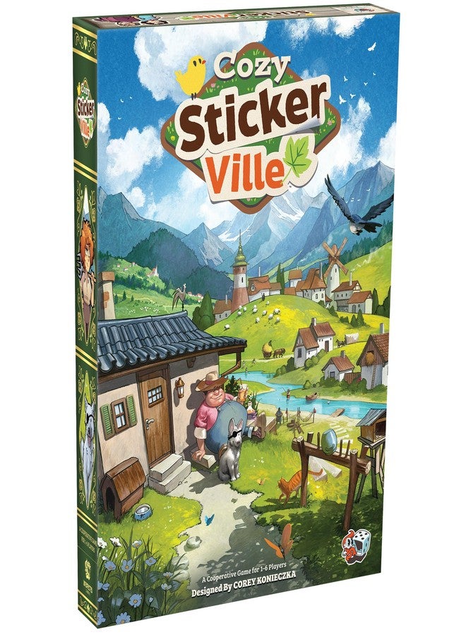 أسمودي لعبة Asmodee Cozy Stickerville اللوحية - لعبة استراتيجية سردية لبناء قرية ورواية قصص، مناسبة لجميع أفراد العائلة من الأطفال والكبار، للأعمار من 8 سنوات فما فوق، من 1 إلى 6 لاعبين، مدة اللعب 30 دقيقة - Image 1