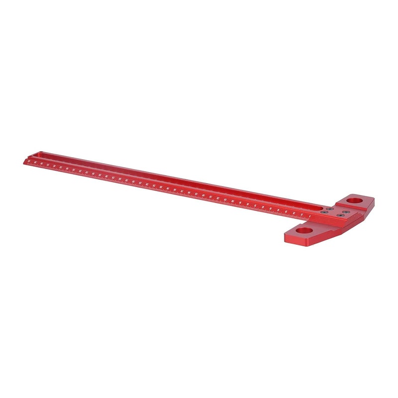 LiebeWH T Ruler T Type Square Ruler Aluminum Alloy Right Angle Scribe Marking Gauge for Woodworking Glass with 1mm Accuracy Scales Clear Red Anodized (400mm) - Image 2