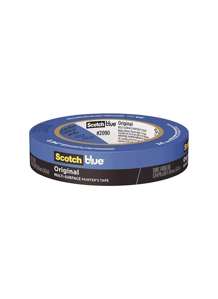 Generic - Scotch Blue 2090-24EC Paint Masking Tape, Easy Peel Original Paint Masking Tape, 0.94" x 60 yd (24mm x 54.8mm), for use on multiple surfaces; For walls, ceilings, metal and wood surfaces, refill/reel 1 - blue - Image 1