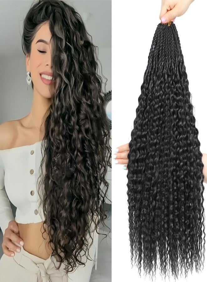 TATOUS Curly Crochet Hair Pre Looped 9 PACKS Afro Kinky Curly Crochet Braids Hair For Black Women Boho Braids crochet hair Soft Water Wave Marley Twist Braiding 30 strands/pack(1b, 20'' (Pack of 9)) - Image 1