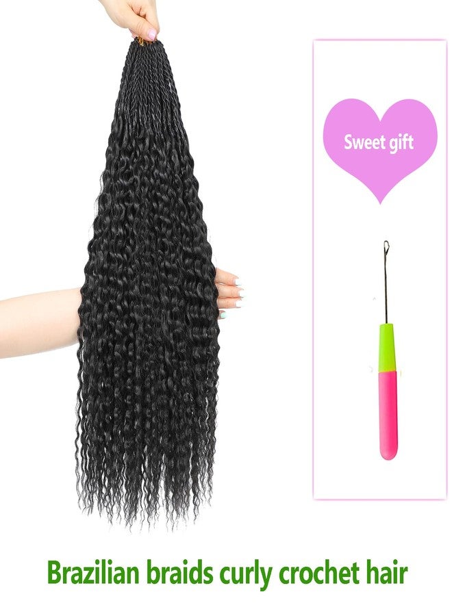 TATOUS Curly Crochet Hair Pre Looped 9 PACKS Afro Kinky Curly Crochet Braids Hair For Black Women Boho Braids crochet hair Soft Water Wave Marley Twist Braiding 30 strands/pack(1b, 20'' (Pack of 9)) - Image 4