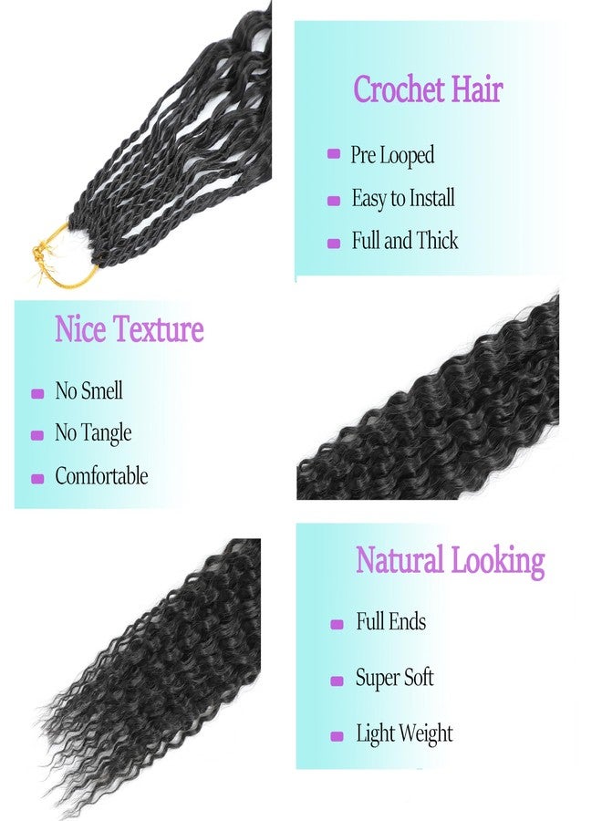 TATOUS Curly Crochet Hair Pre Looped 9 PACKS Afro Kinky Curly Crochet Braids Hair For Black Women Boho Braids crochet hair Soft Water Wave Marley Twist Braiding 30 strands/pack(1b, 20'' (Pack of 9)) - Image 3