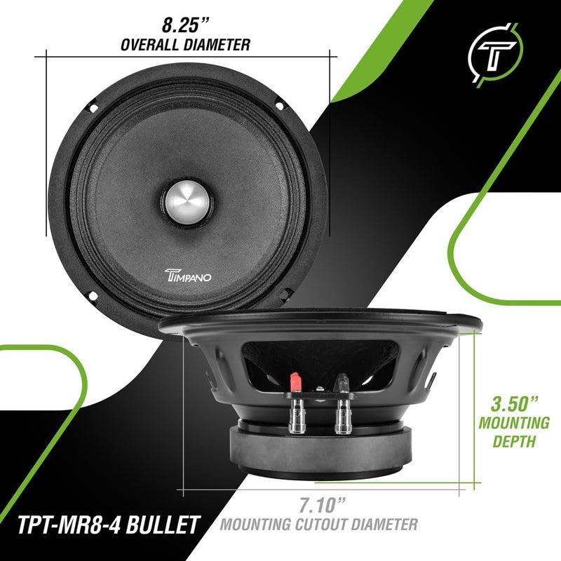 Timpano TPT-MR8-4 Bullet 8 Inches Pro Mid Range Loudspeaker - 600 Watts Max Power - 4 Ohm - Image 4
