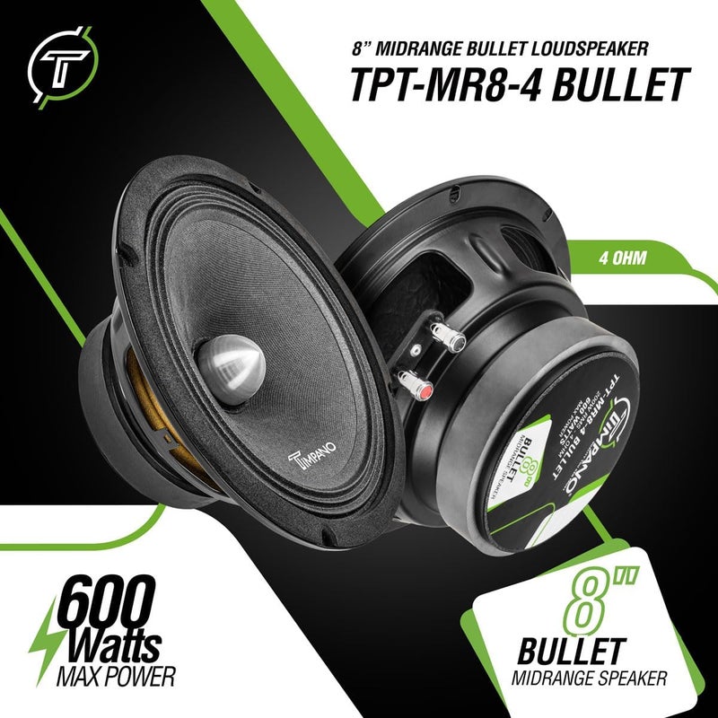 Timpano TPT-MR8-4 Bullet 8 Inches Pro Mid Range Loudspeaker - 600 Watts Max Power - 4 Ohm - Image 2