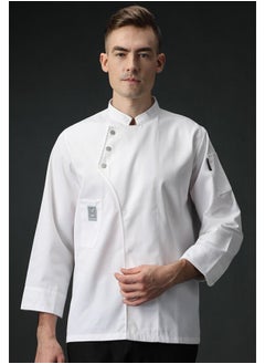 NIBEMINENT Shirt Jaket Barber Breathable Short Coat Sleeve Uniform  Wear Restaurant Sushi Chef Costumes Waiter Kitchen Cook  - Image 1