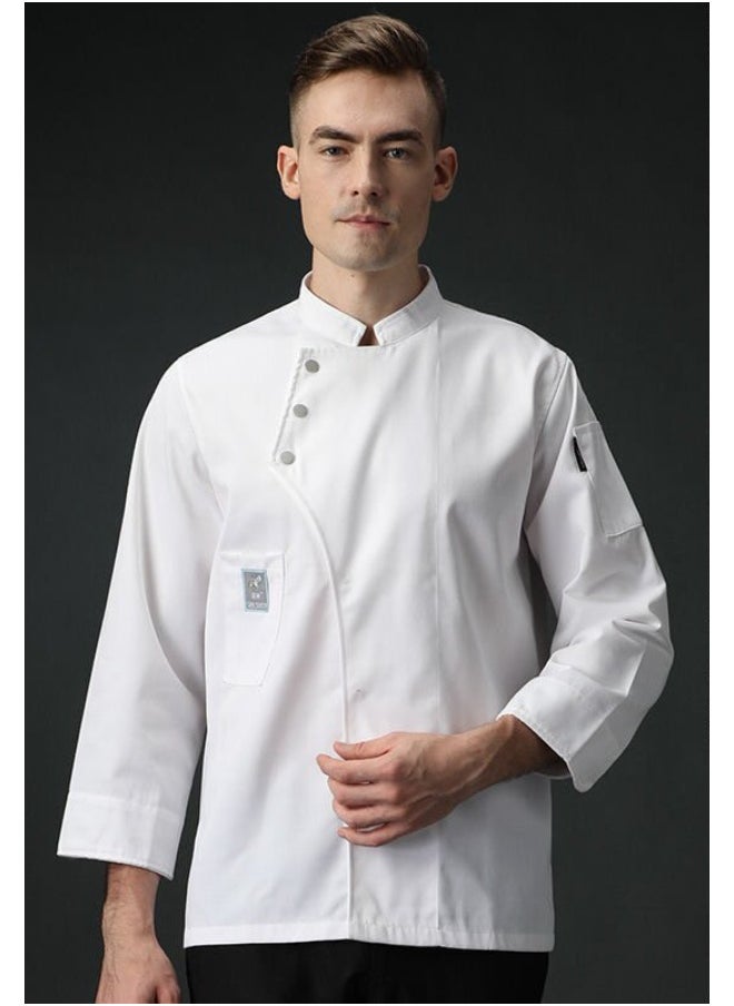 NIBEMINENT Shirt Jaket Barber Breathable Short Coat Sleeve Uniform  Wear Restaurant Sushi Chef Costumes Waiter Kitchen Cook  - Image 1