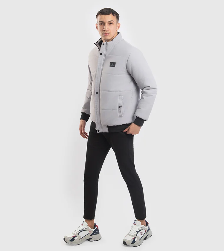 BEVERLY HILLS POLO CLUB Zippered High Neck Puffer Jacket