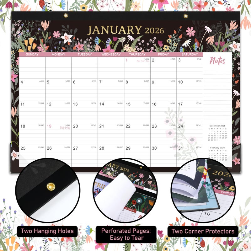 Lemome 2026 Desk Calendar - Desk Calendar 2026, January - December, 12'' x 17'', with Large Ruled Blocks - Image 3