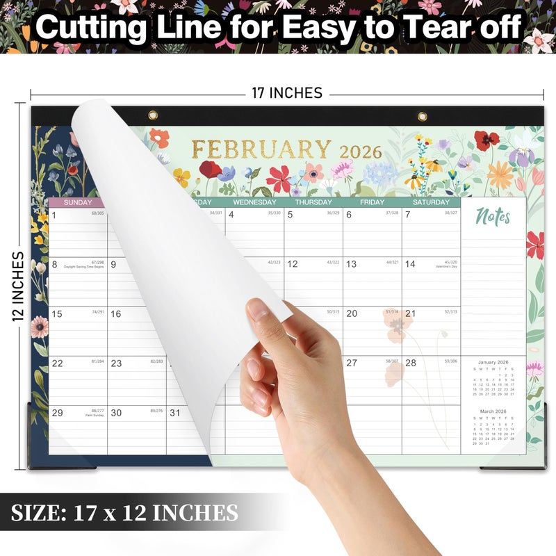Lemome 2026 Desk Calendar - Desk Calendar 2026, January - December, 12'' x 17'', with Large Ruled Blocks - Image 4