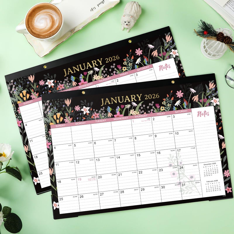 Lemome 2026 Desk Calendar - Desk Calendar 2026, January - December, 12'' x 17'', with Large Ruled Blocks - Image 2