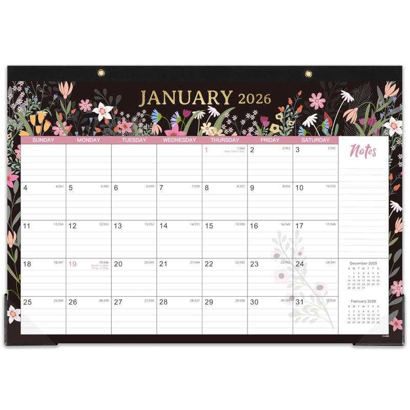 Lemome 2026 Desk Calendar - Desk Calendar 2026, January - December, 12'' x 17'', with Large Ruled Blocks - Image 1