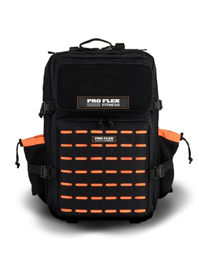 ProflexFitness Large Tactical Bag for Gym and Budget Travel + Proflex Fitness Tactical Backpack 45L – Made from Waterproof Oxford 900D, Available in Black and Orange  - Image 1