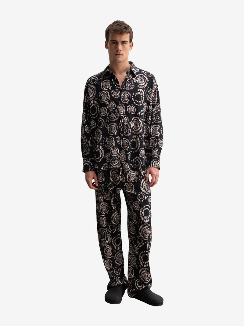 Giesto Black GIESTO Wide Leg Relaxed Fit Pants for Men | Best Price UAE