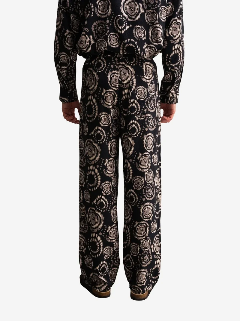 Giesto Black GIESTO Wide Leg Relaxed Fit Pants for Men | Best Price UAE